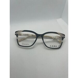 L.A.M.B. LAUF105 Women's Eyeglasses Black & Beige Frames Eyewear Fashion